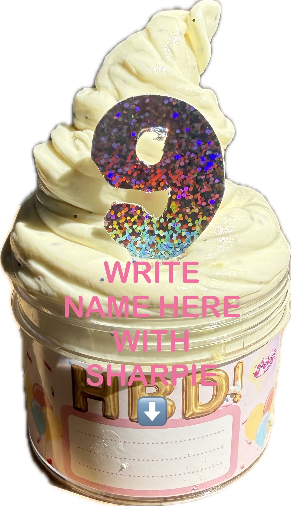 HBD 2 U customizable cake scented slime 🎂🥳