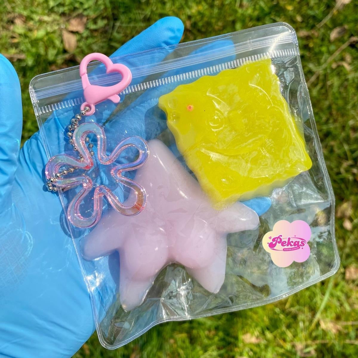 Sponge X Star Taba squishy toy keychain