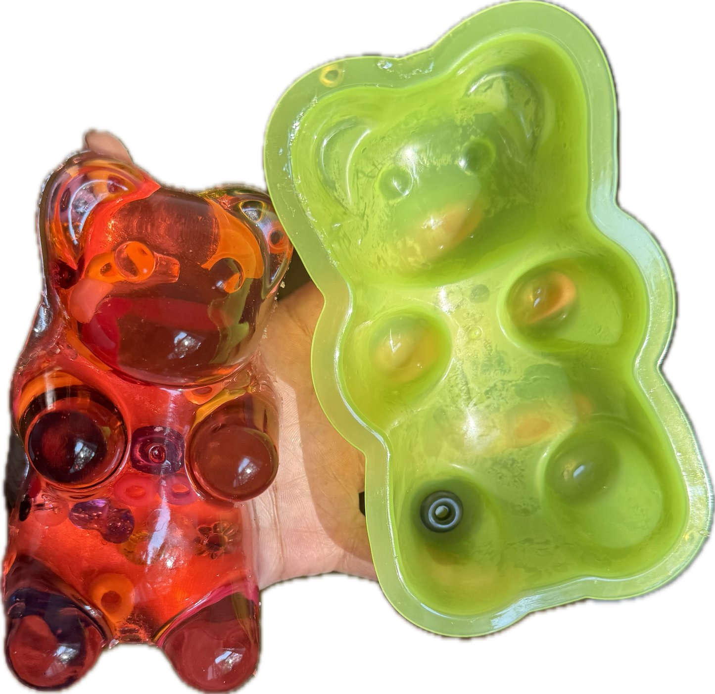 Reusable picky pad bowl with Gummy bear mold for skin picking and anxiety-stress relief