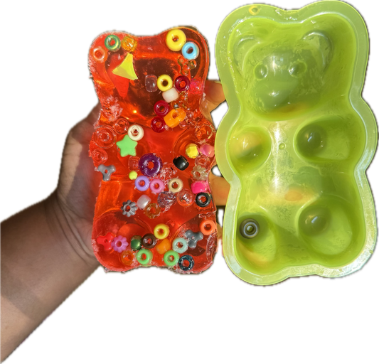 Reusable picky pad bowl with Gummy bear mold for skin picking and anxiety-stress relief