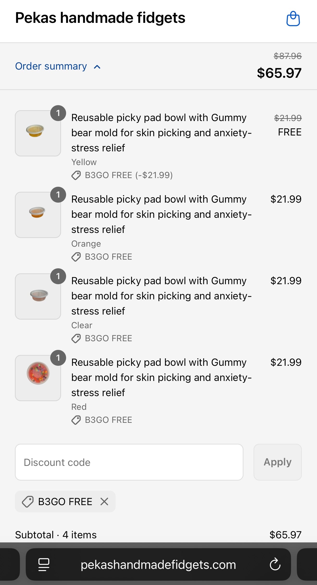 Reusable picky pad bowl with Gummy bear mold for skin picking and anxiety-stress relief